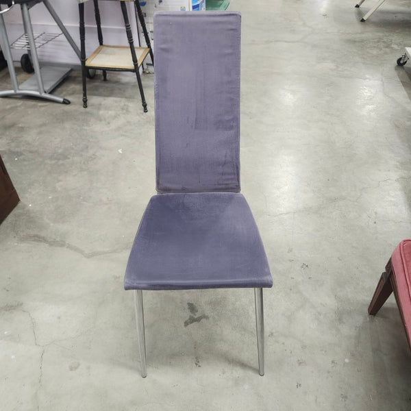 Dining Chair Modern High Back Purple Velvet Metal