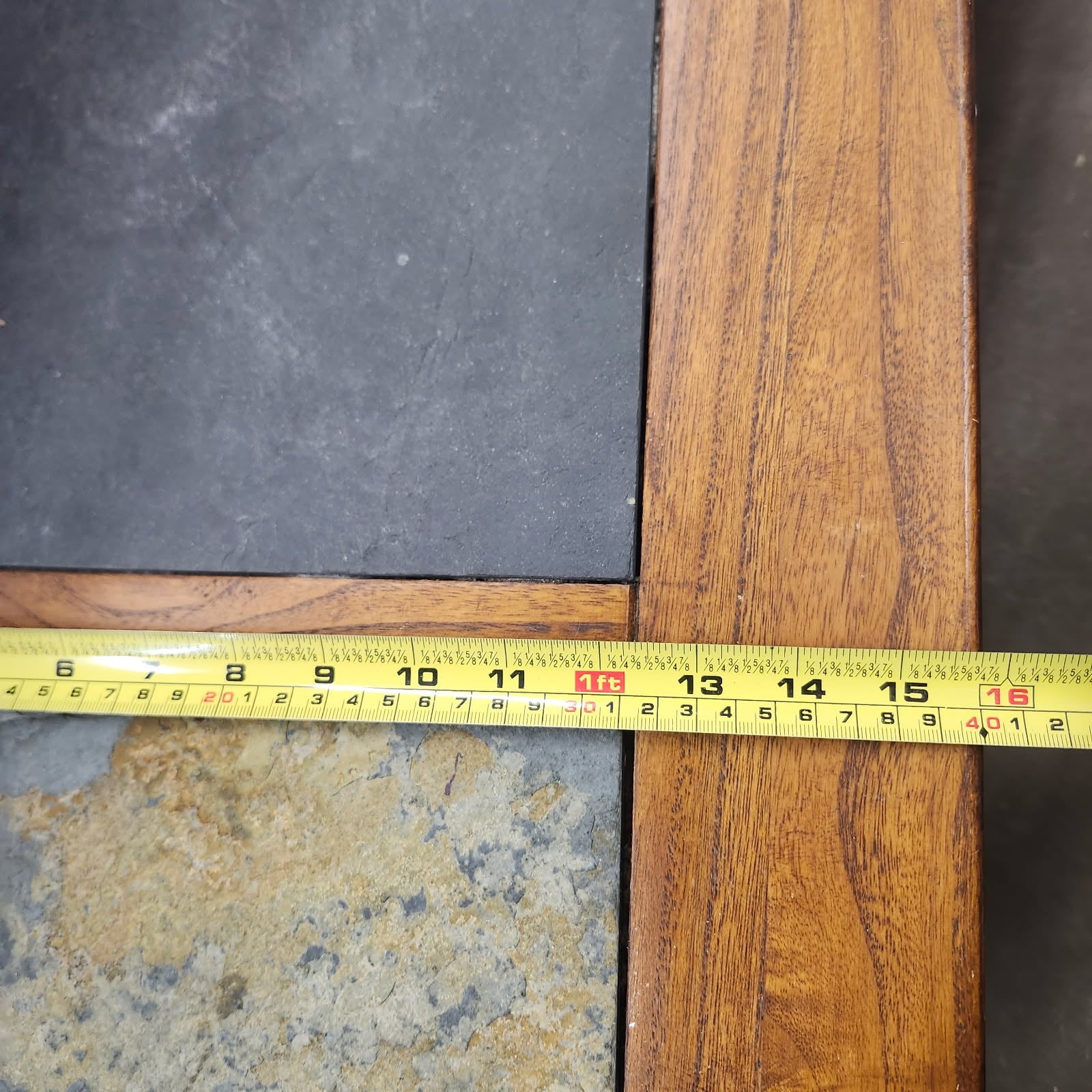 Pair of Slate Top End Tables Wood Frame