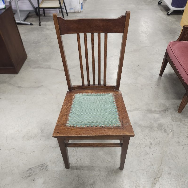Antique Dining Chair Mission Style Slatted Wood