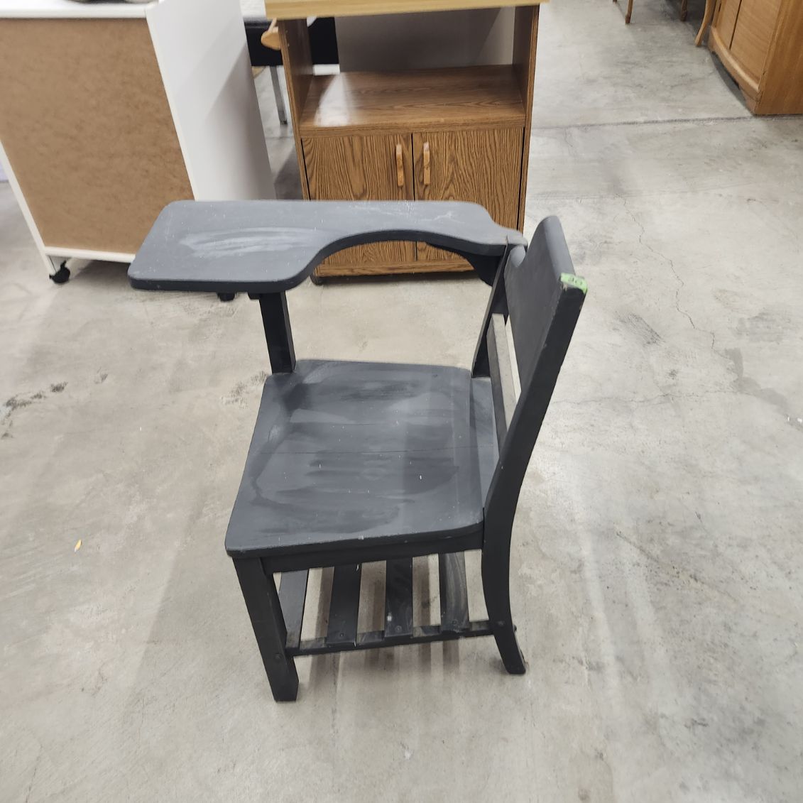 Vintage School Desk Chair Wood Tablet Arm