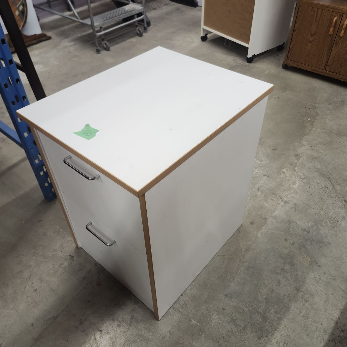 2-Drawer File Cabinet White Office Storage Unit