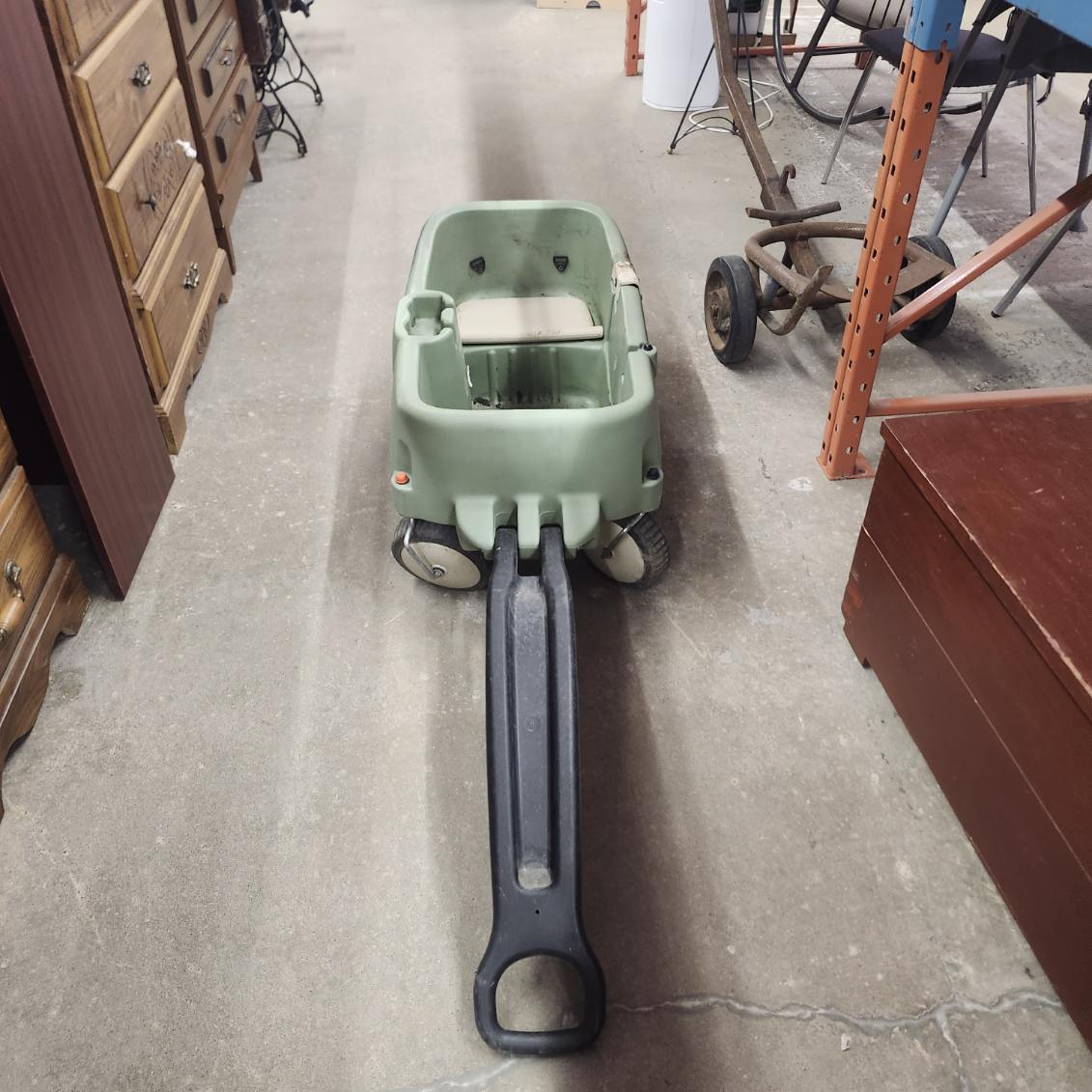 Kids Wagon Trailer Green Plastic Outdoor Toy