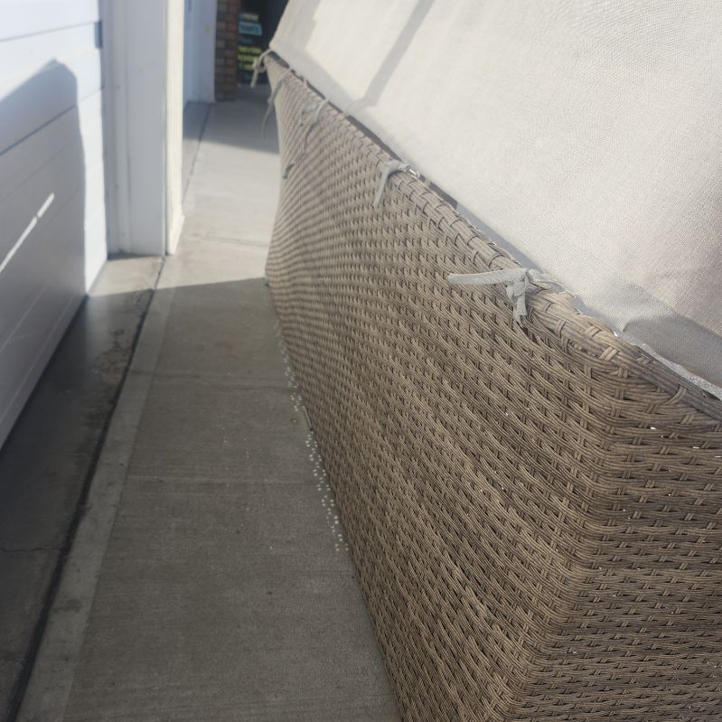 Patio couch with awning