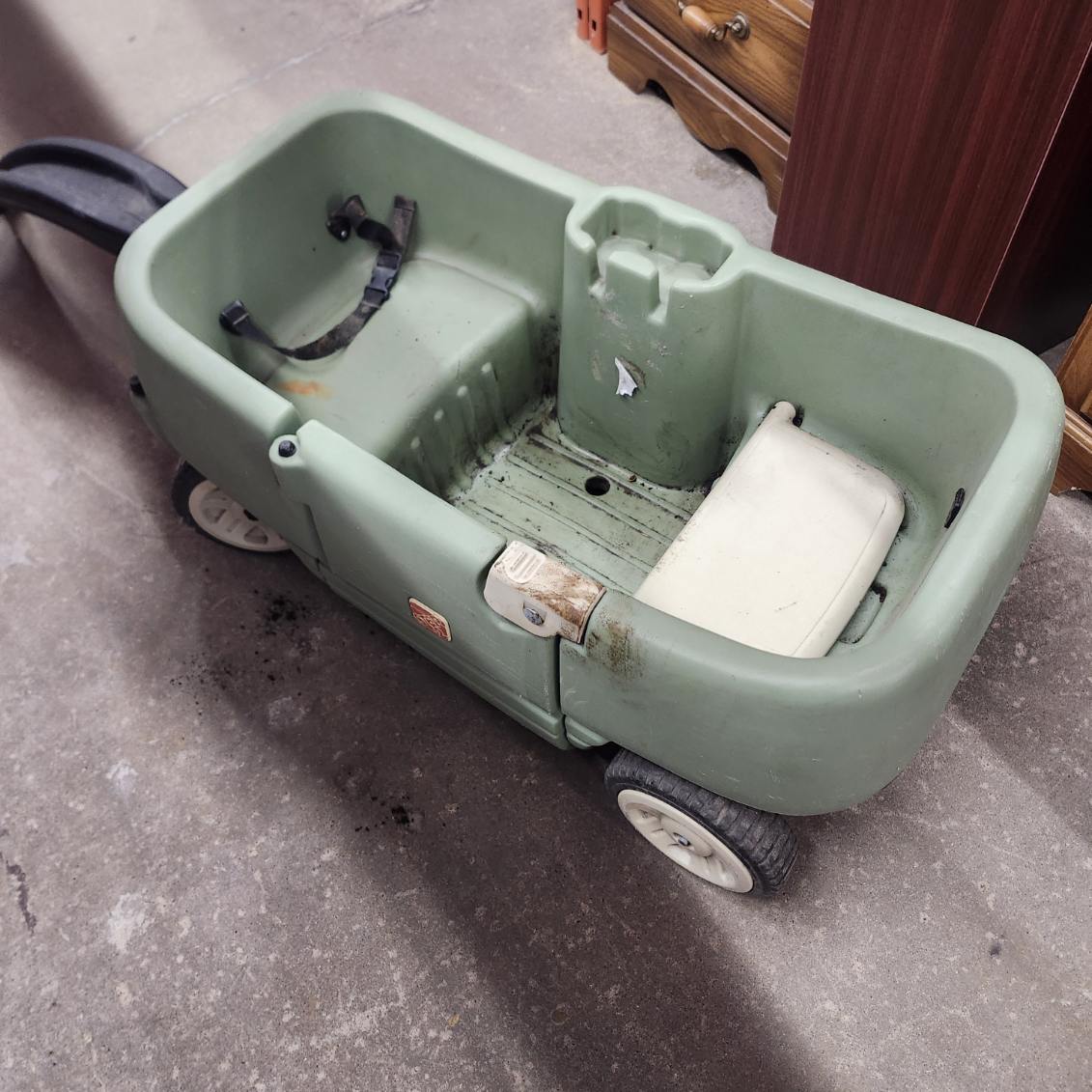 Kids Wagon Trailer Green Plastic Outdoor Toy