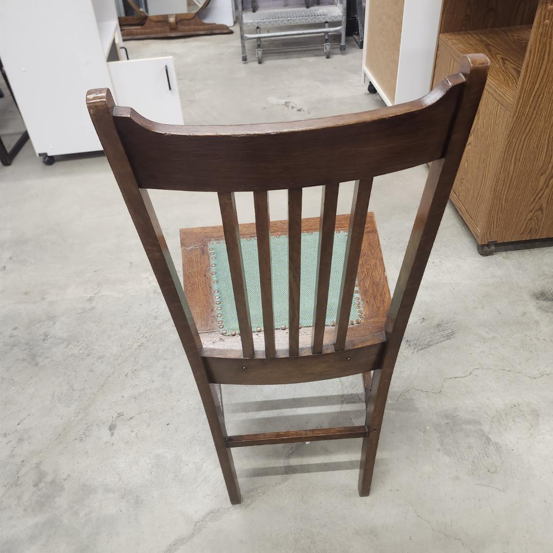 Antique Dining Chair Mission Style Slatted Wood