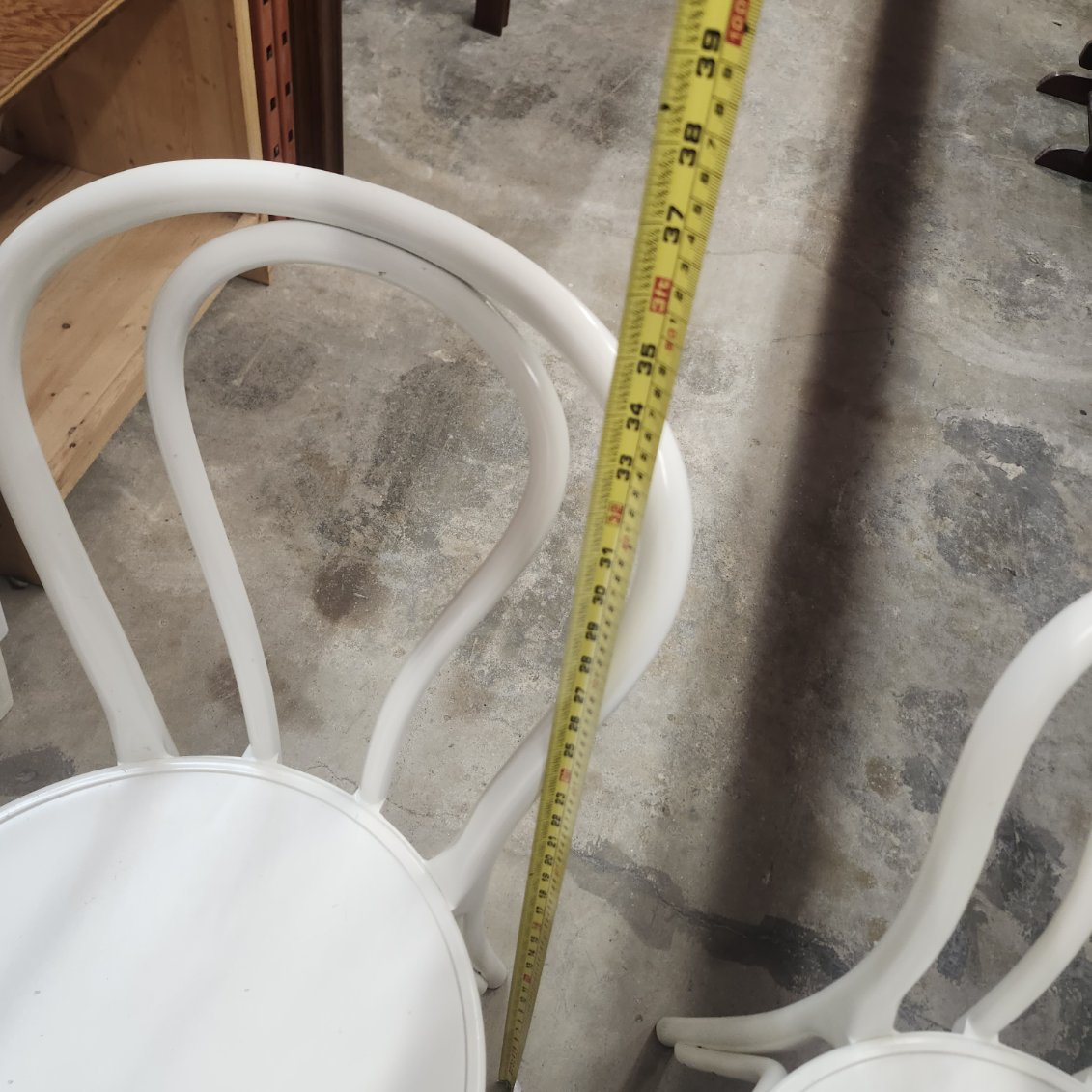 Pair of White Bentwood Cafe Dining Chairs