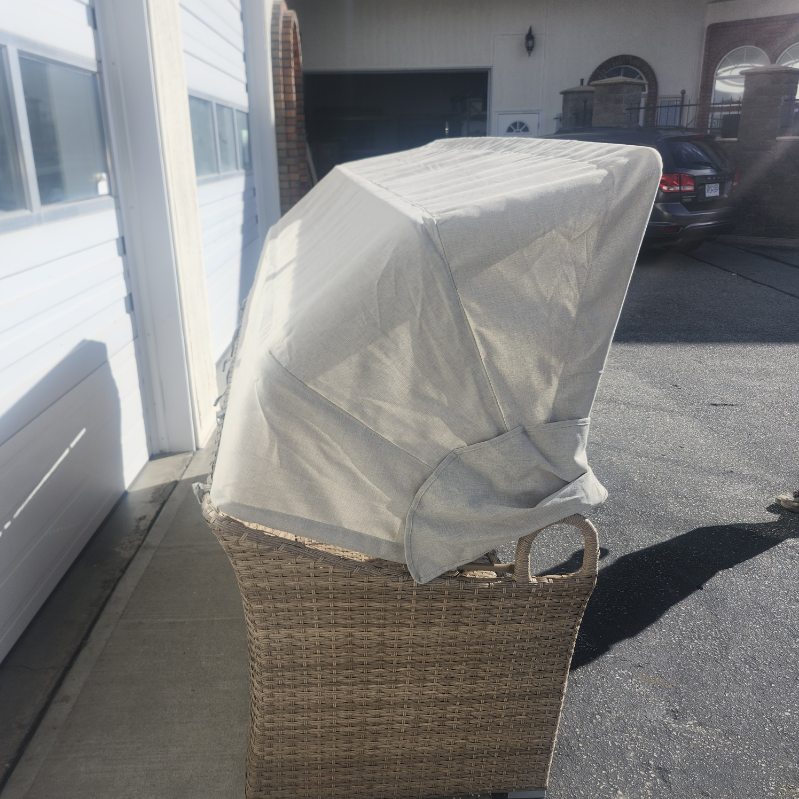 Patio couch with awning