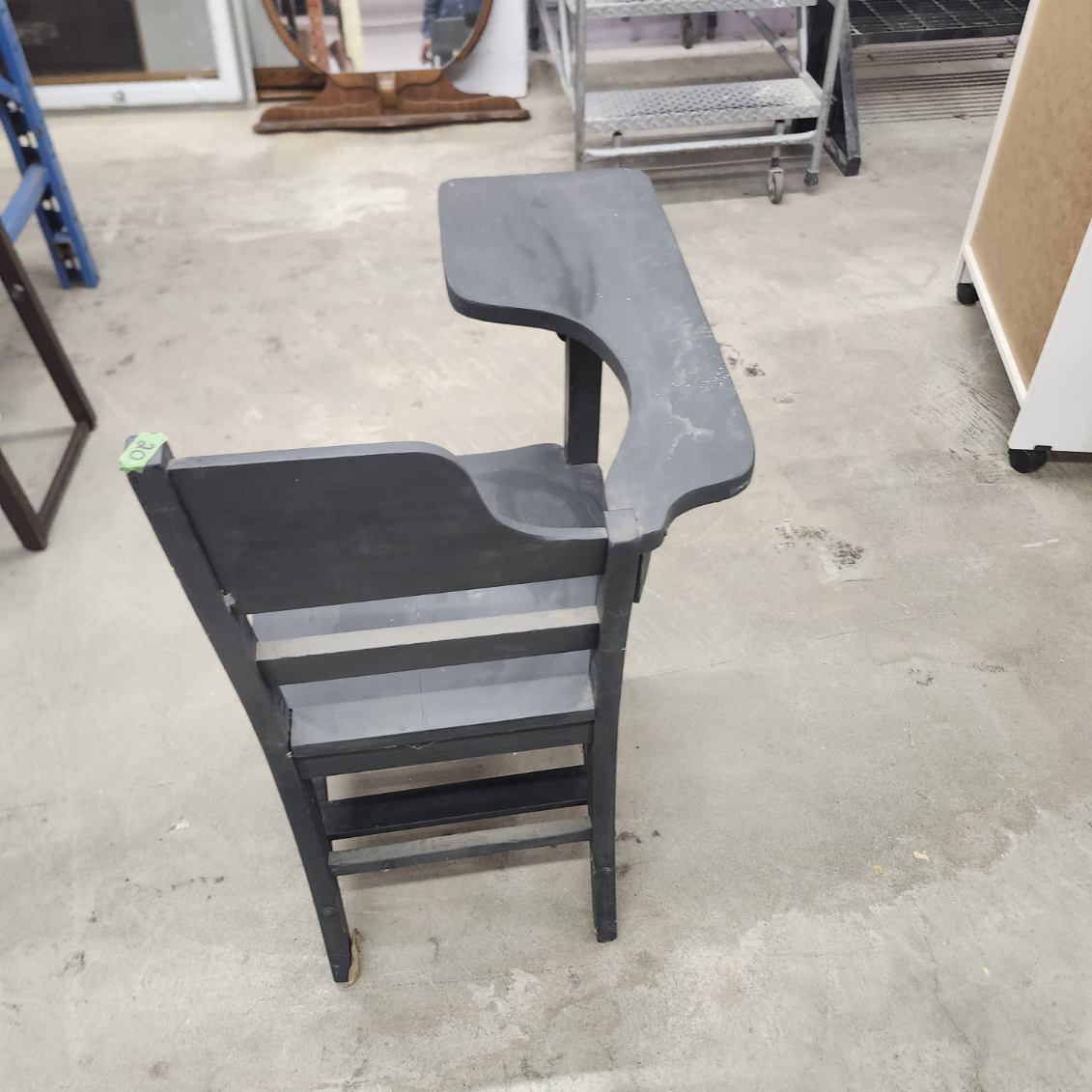 Vintage School Desk Chair Wood Tablet Arm