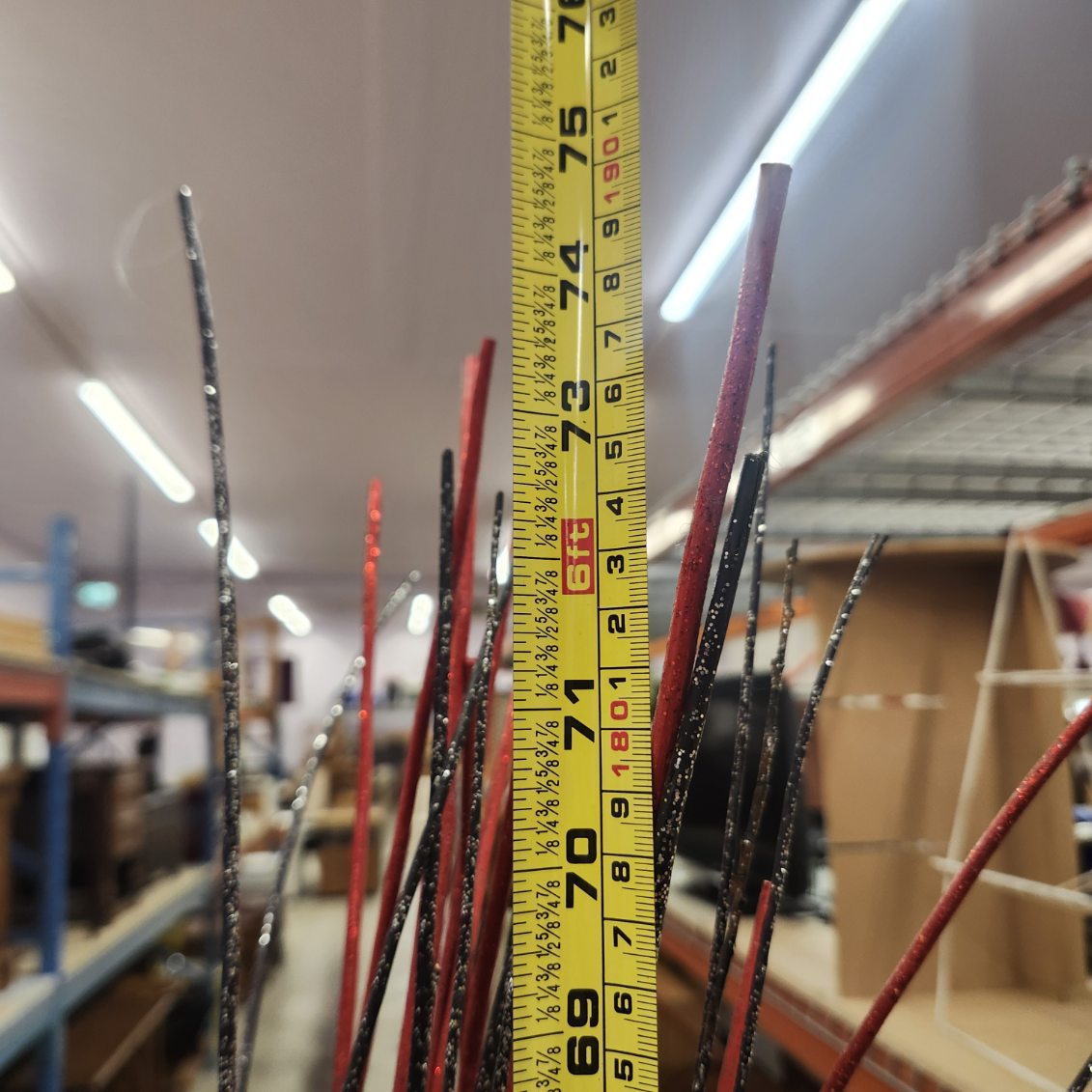 Floor Vase Red Bamboo Look Decor