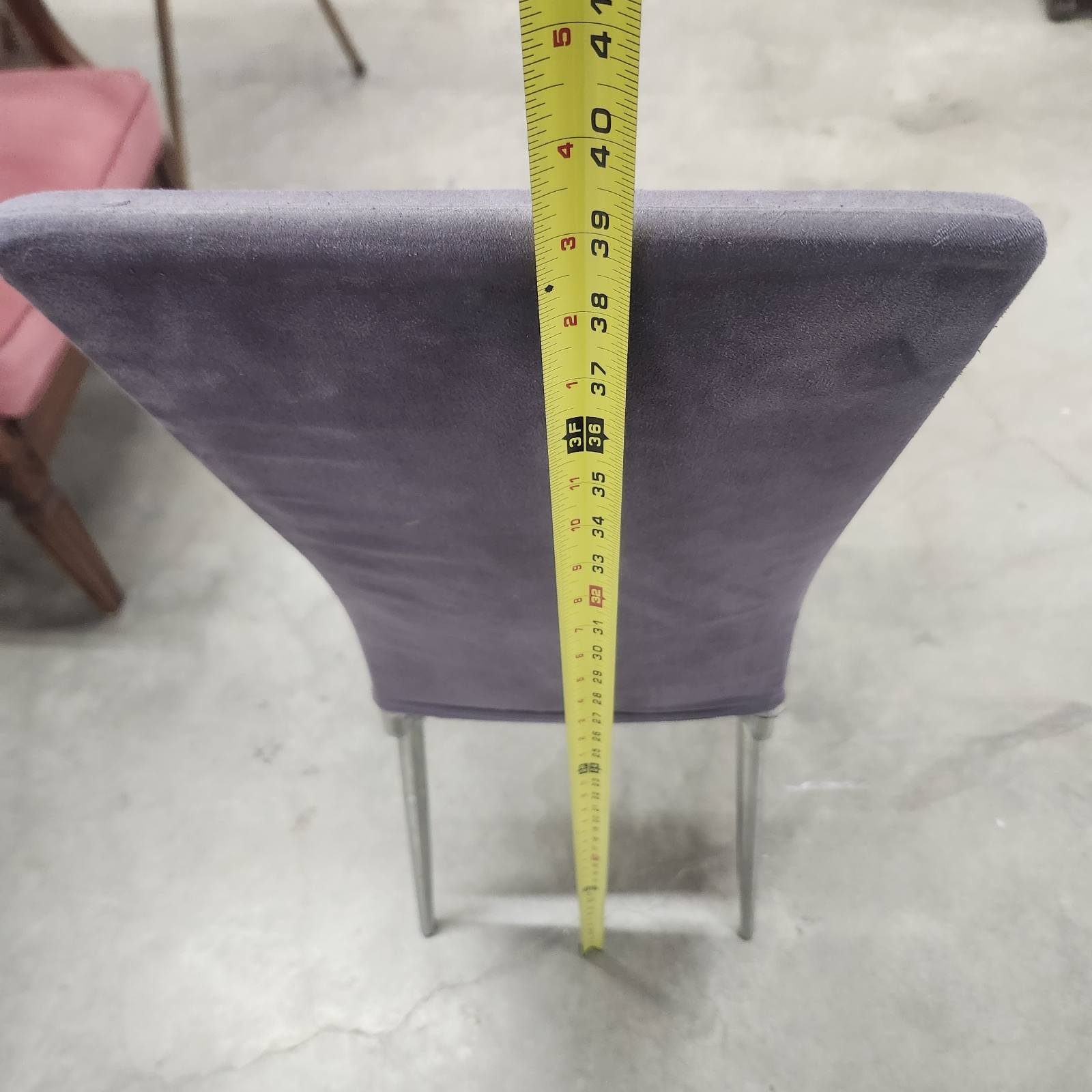 Dining Chair Modern High Back Purple Velvet Metal