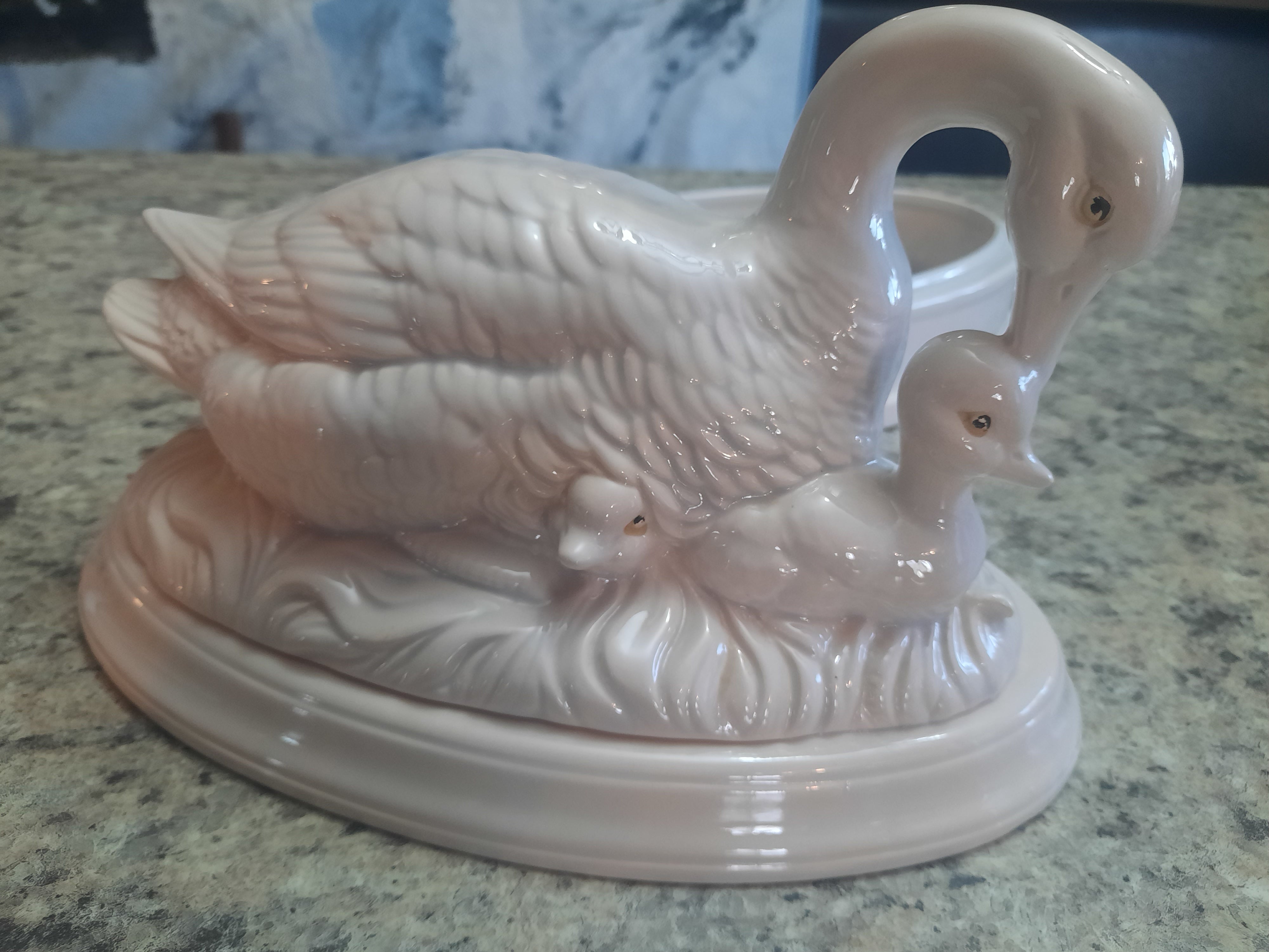 Goose & Goosling Ceramic Dish